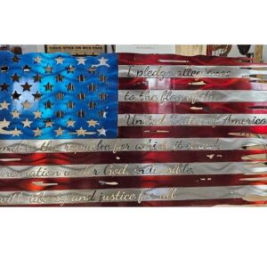 RAFFLE ITEM - QMW American Flag with Pledge of Allegiance